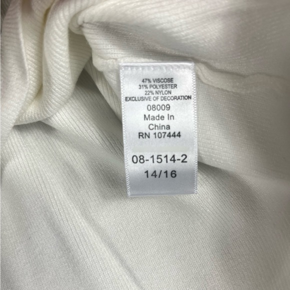 Jessica London size 14/16 long sleeve white blouse/sweater with lace sleeve - Picture 6 of 11